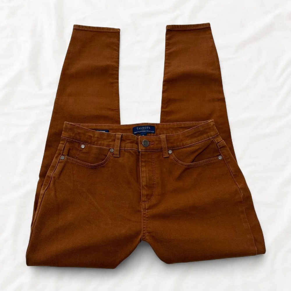 Talbots Simply Flattering Collection Brown Skinny Jegging Jeans Size 8